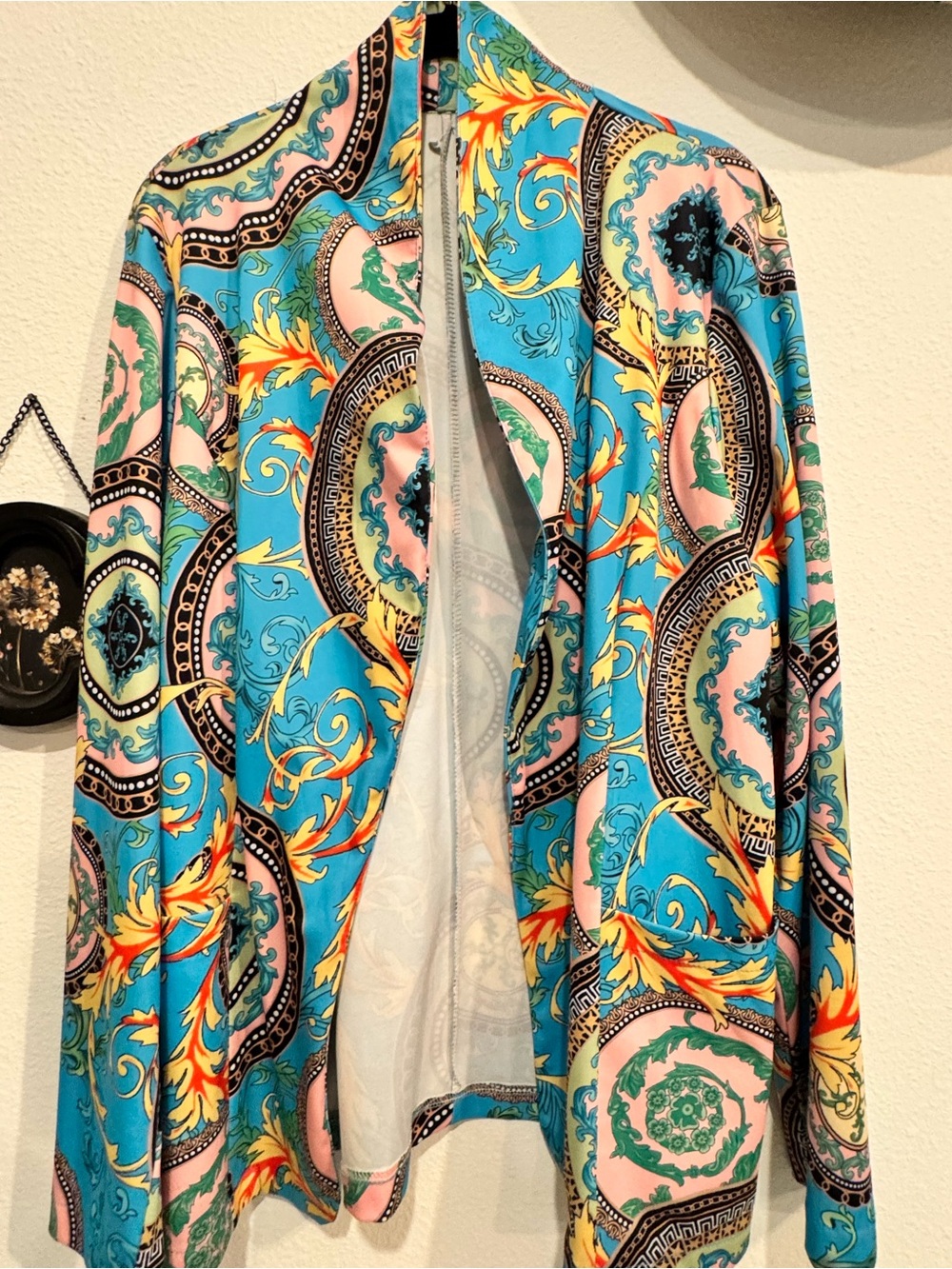Vintage Baroque Scarf Print Blazer